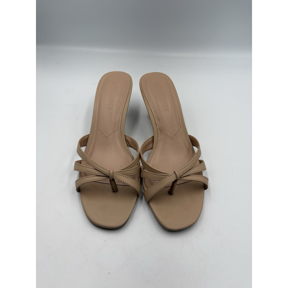 Steve Madden Beige Strappy Mule Heels